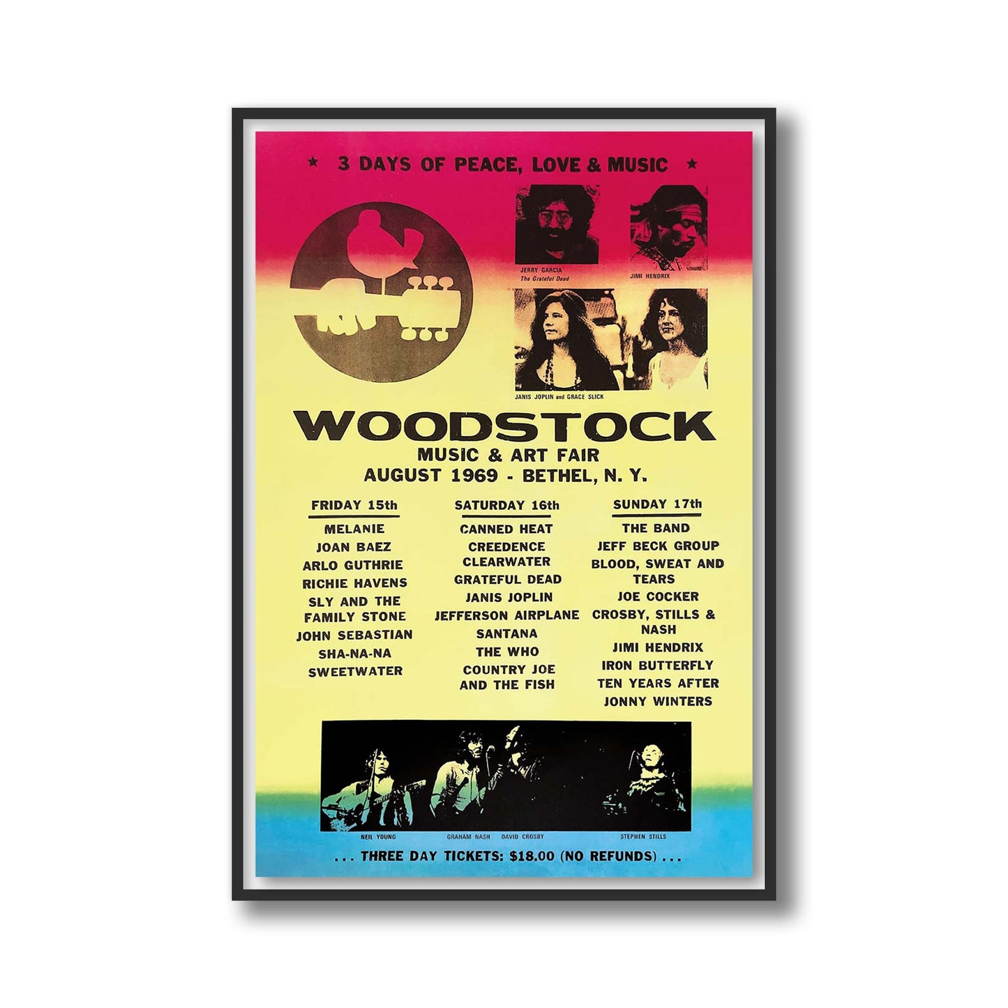 Woodstock 1969 Framed Poster