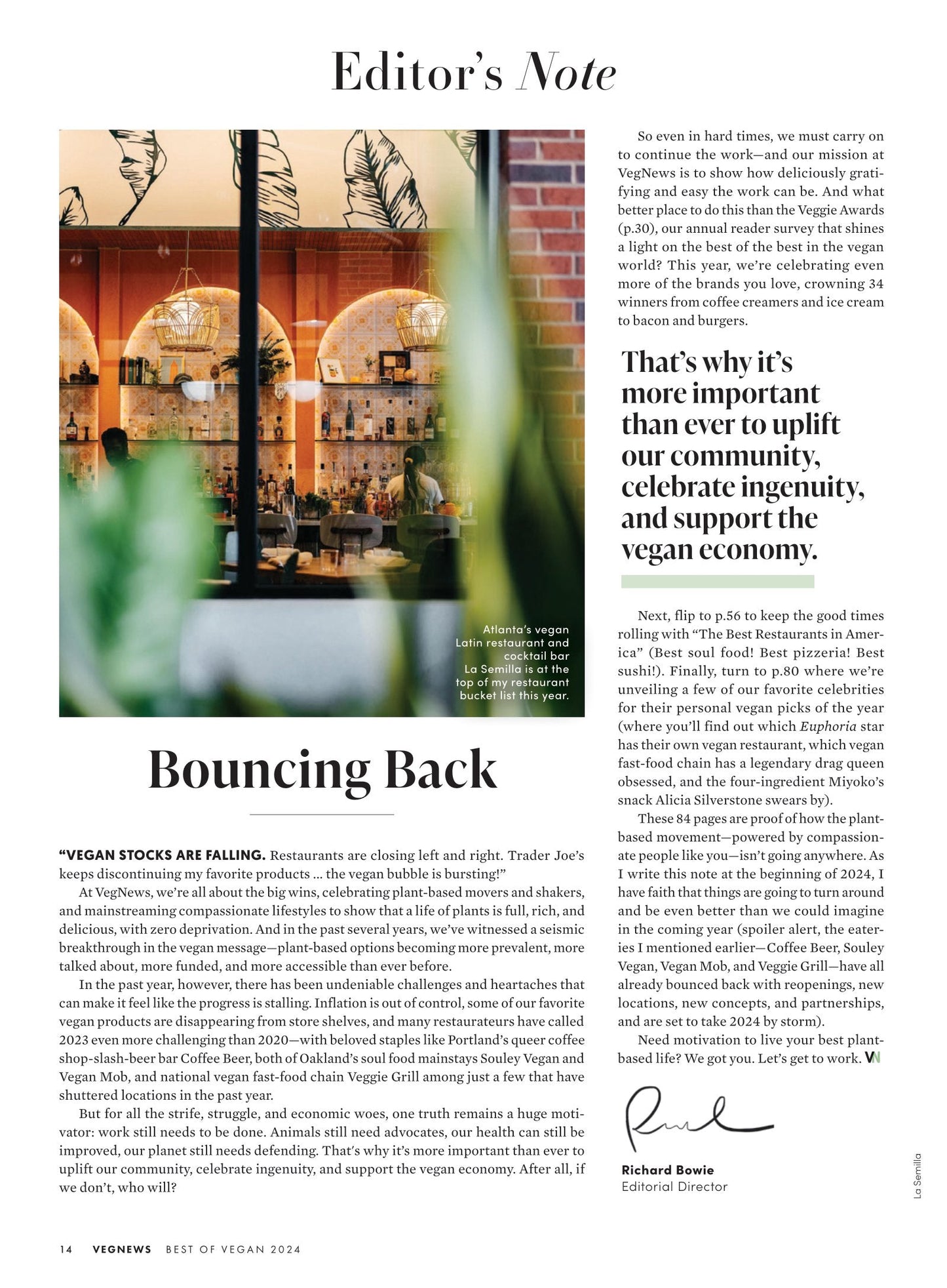 VegNews - Spring 2024: 88 Best Vegan Restaurants In America, Food Tour Of Disney World, New Age Of Vegan Cheese, 2024 Veggie Awards, Low-Waste Recipes, Charcuterie Boards, Favorite Products & More!