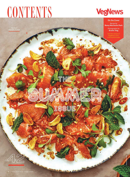 VegNews - Summer 2025: Dreamiest Vegan Weddings, 20 Mouthwatering Reasons To Love LA, Exploring Tokyo's Vegan Food Tour, Filipino Feast, Matcha 101 Basics, Spicy Snacks, Plant-Based Steak & More!