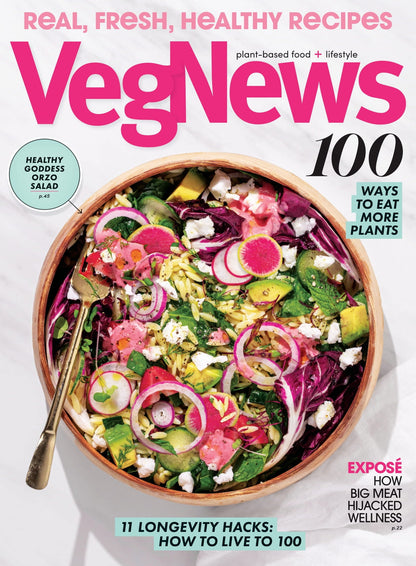 VegNews - 2026 Wellness Issue: Ways To Eat More Plants, Fresh & Healthy Recipes, Longevity Hacks, Best High-Protein Plant Foods, Elaine Hendrix Interview, Snack Awards, Blue Zones Lessons & More!
