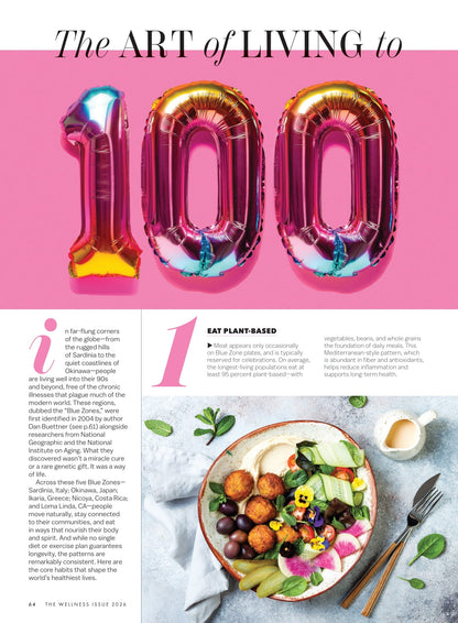 VegNews - 2026 Wellness Issue: Ways To Eat More Plants, Fresh & Healthy Recipes, Longevity Hacks, Best High-Protein Plant Foods, Elaine Hendrix Interview, Snack Awards, Blue Zones Lessons & More!
