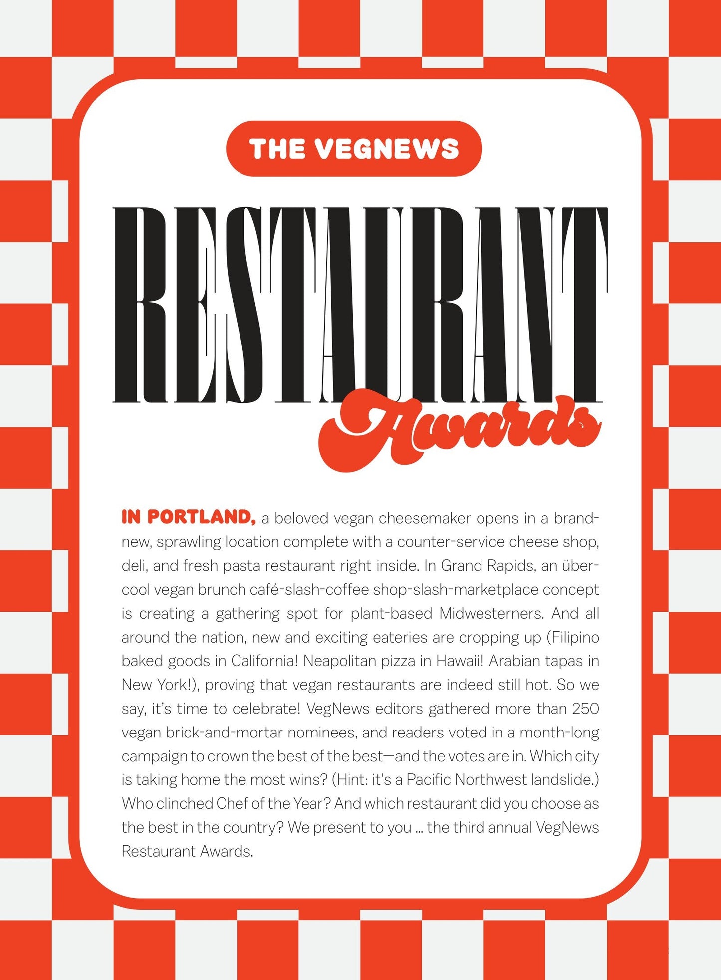 VegNews - Spring 2026: The Best Of Vegan Issue, 195 Food & Travel Award Winners, The Top Plant-Based Restaurants In America, Meatless In Mexico City, 24 Hours In Paris, Escape To Puerto Rico & More!