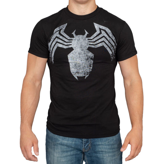 Adult Unisex Spider-Man Venom Spider Legs Faded Black T-shirt