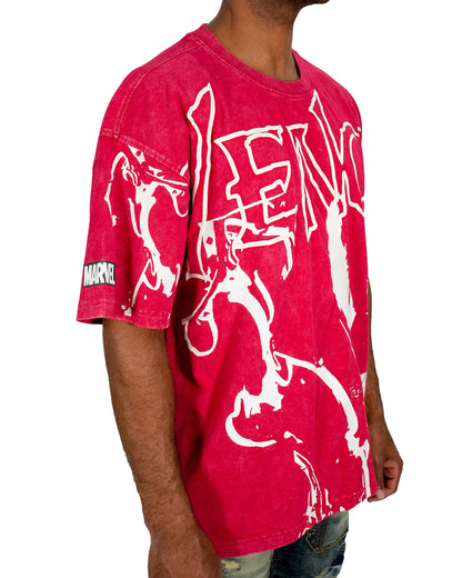 Venom™ - Hyper Venom Red Acid Wash Oversized Mens T Shirt