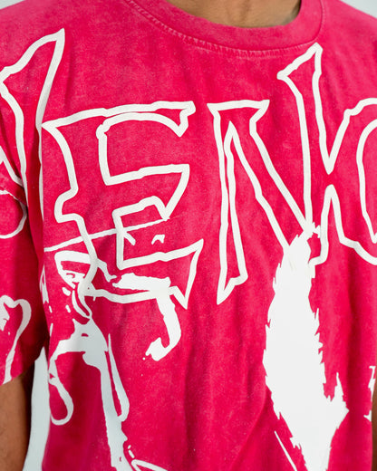 Venom™ - Hyper Venom Red Acid Wash Oversized Mens T Shirt