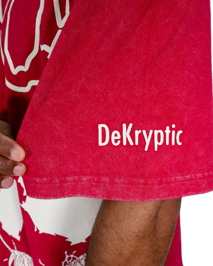 Venom™ - Hyper Venom Red Acid Wash Oversized Mens T Shirt