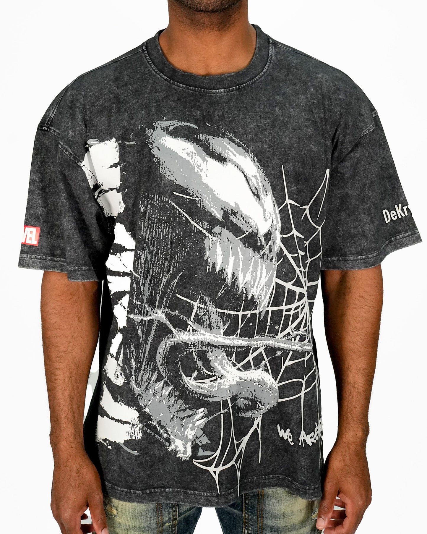 Venom™ - Symbiote Takeover Ash Acid Wash Oversized Mens T Shirt