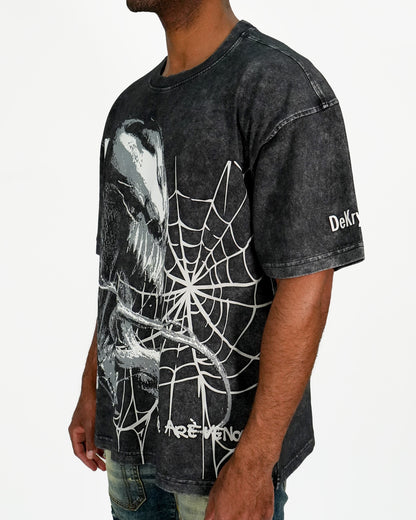 Venom™ - Symbiote Takeover Ash Acid Wash Oversized Mens T Shirt
