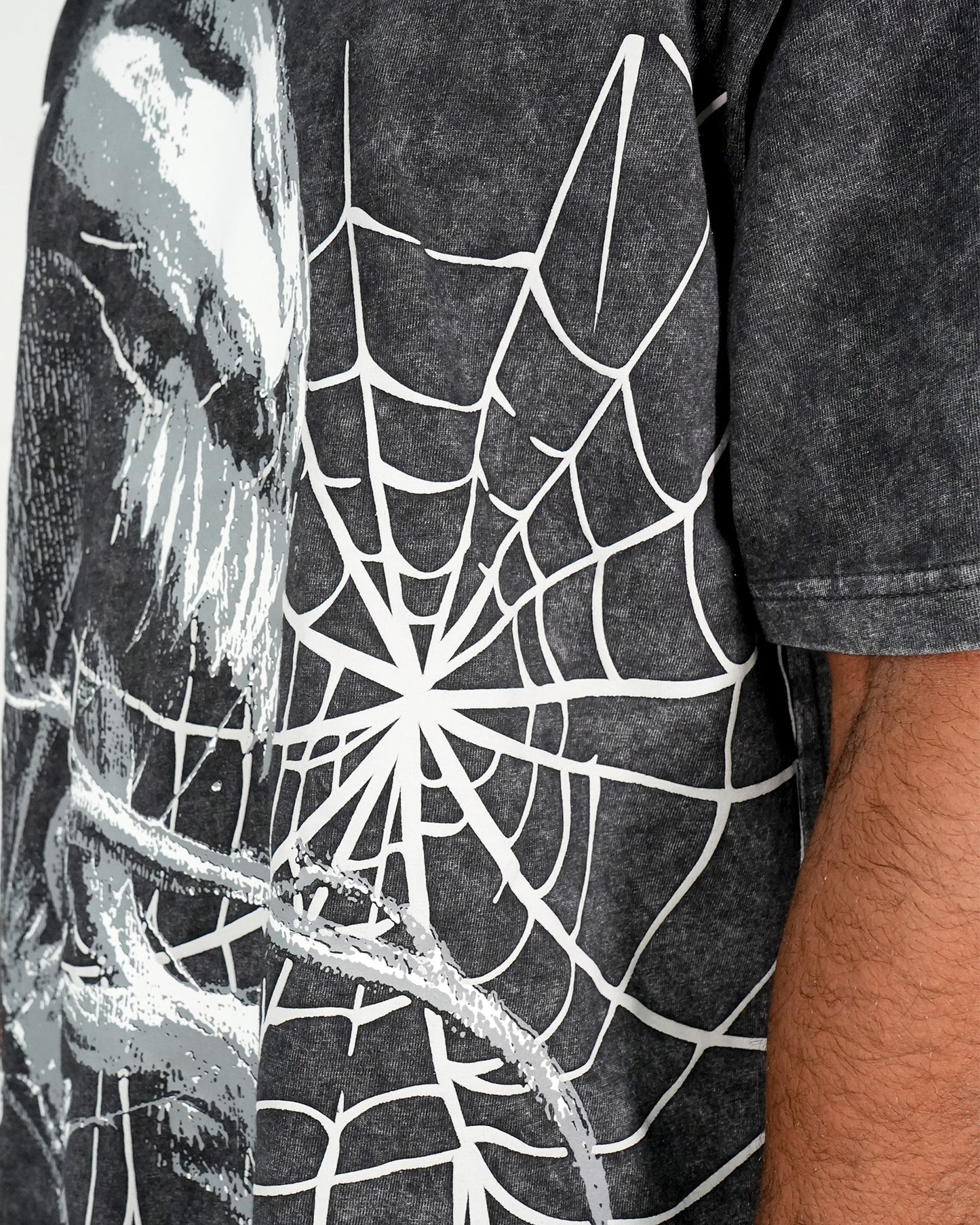 Venom™ - Symbiote Takeover Ash Acid Wash Oversized Mens T Shirt