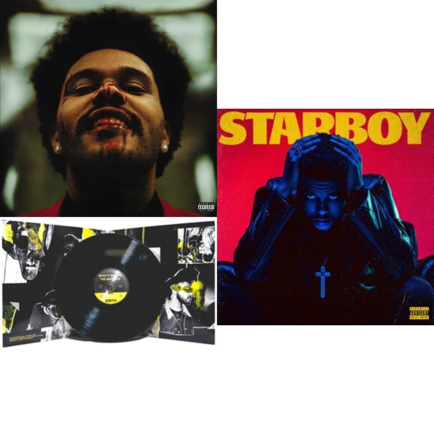 Weeknd - After Hours (X) (2LP) & Beauty Behind The Madness (X) & Starboy (2LP/Translucent Red Vinyl/Gatefold)