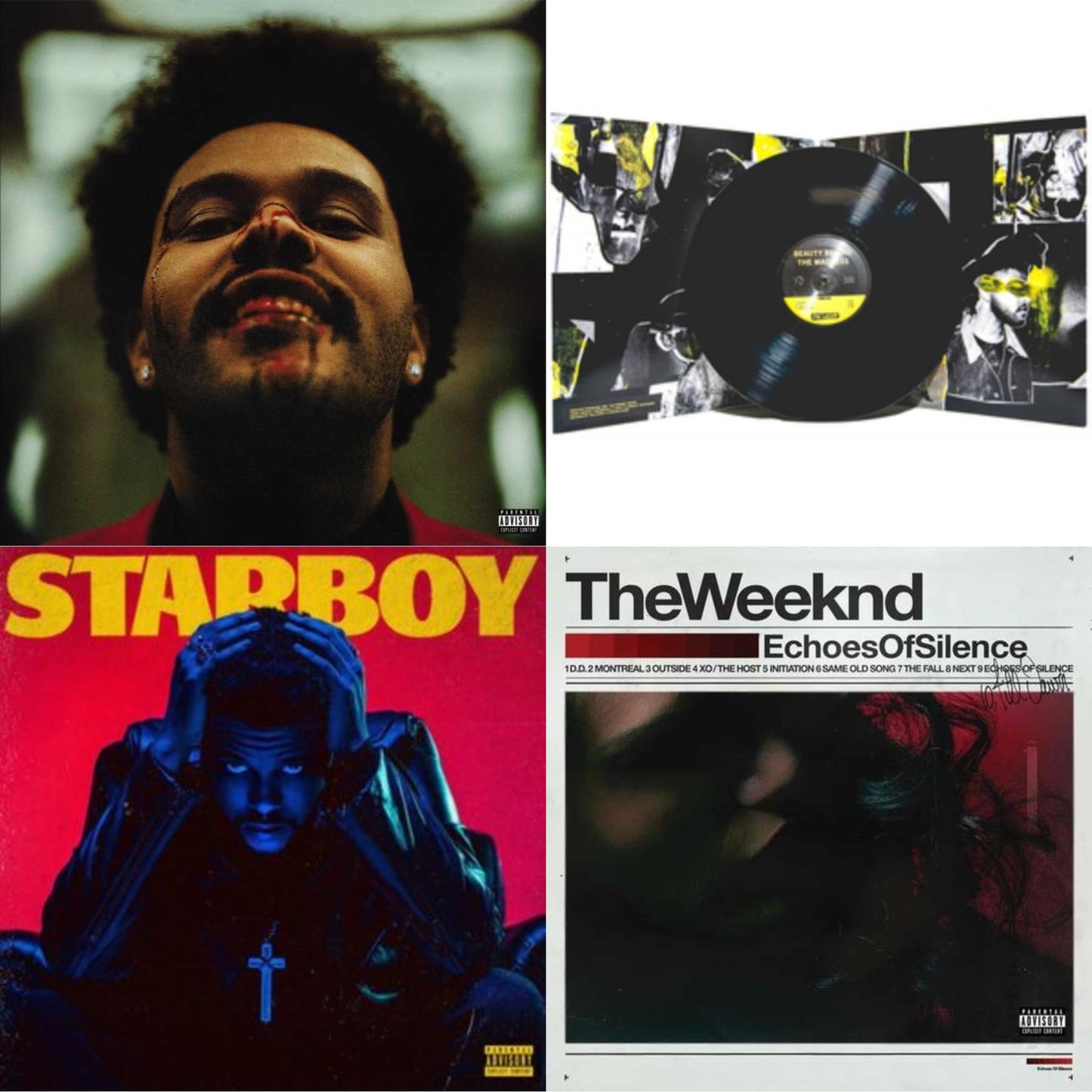 Weeknd - After Hours (X) (2LP) & Beauty Behind The Madness (X) & Starboy (2LP/Translucent Red Vinyl/Gatefold) & Echoes Of Silence