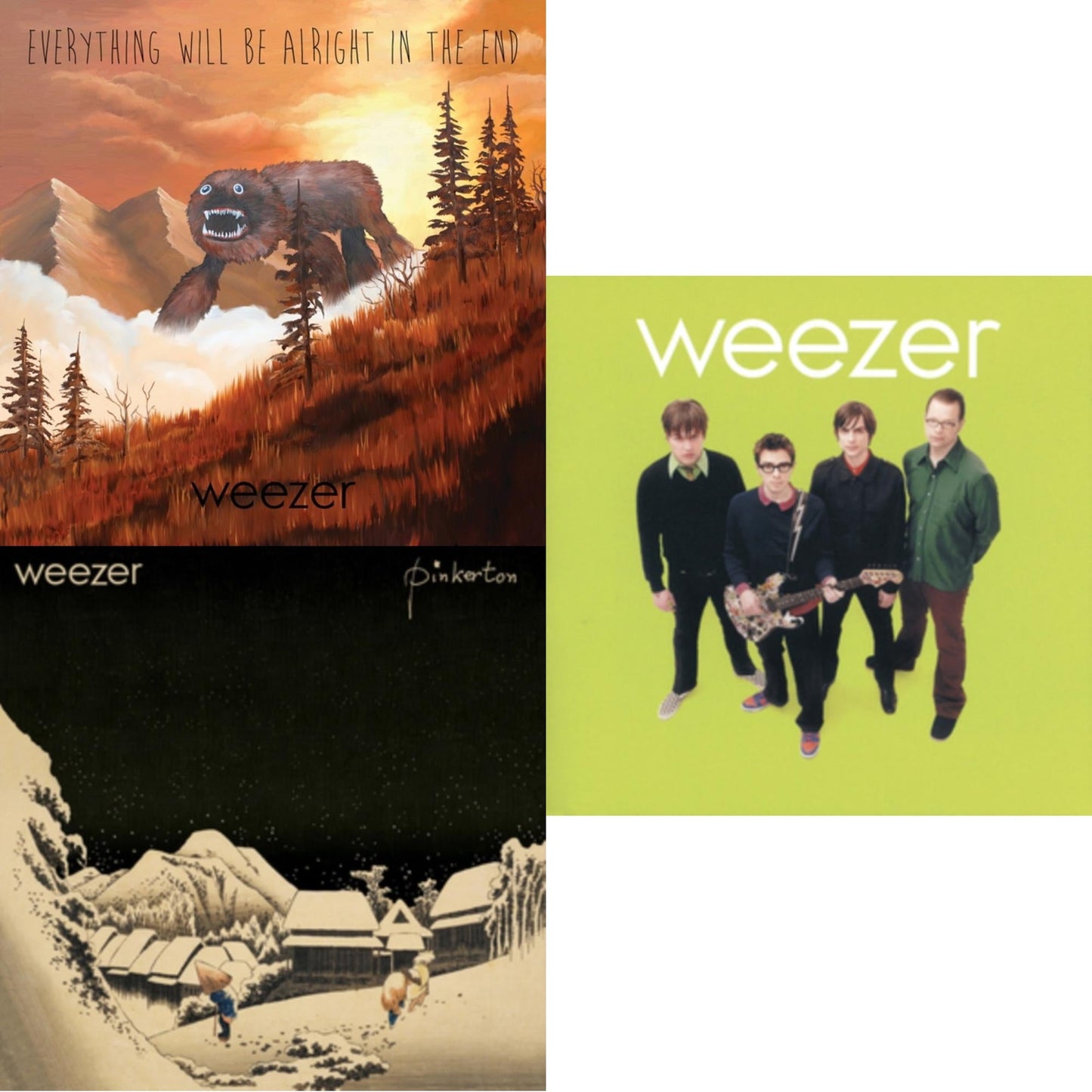 Weezer - Everything Will Be Alright In The End & Pinkerton & Weezer (Green Album) - LP Vinyl Bundle
