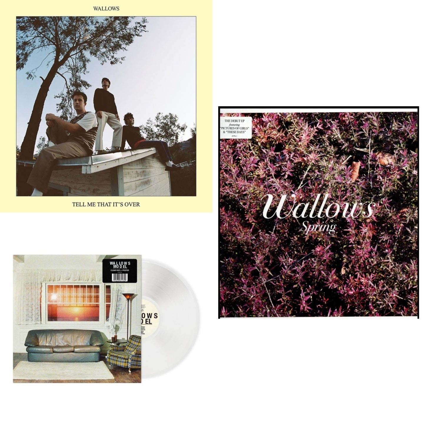 Wallows - Model (Clear LP Vinyl) & Tell Me That It's Over (Yellow LP Vinyl) & Spring Ep (X) (Pink & Green LP Vinyl)