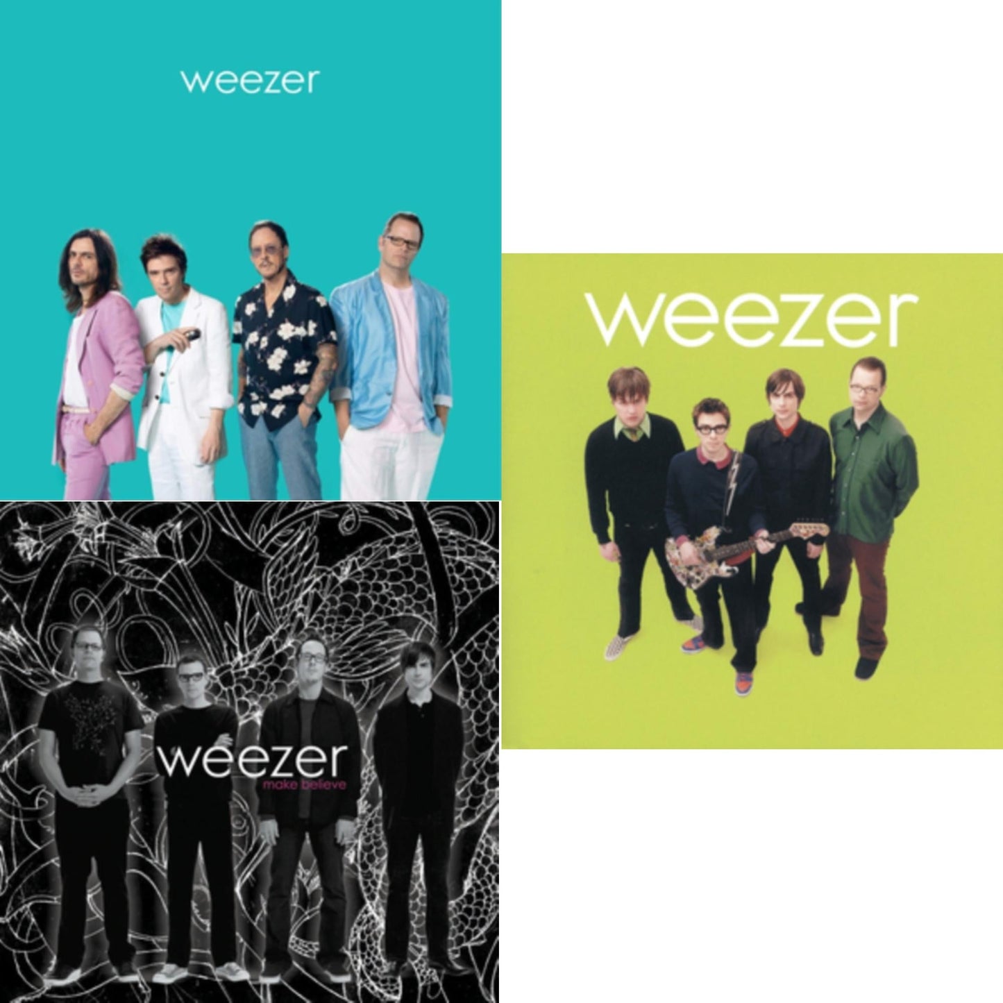 Weezer - Weezer: Teal Album & Weezer (Green Album) & Make Believe - LP Vinyl Bundle