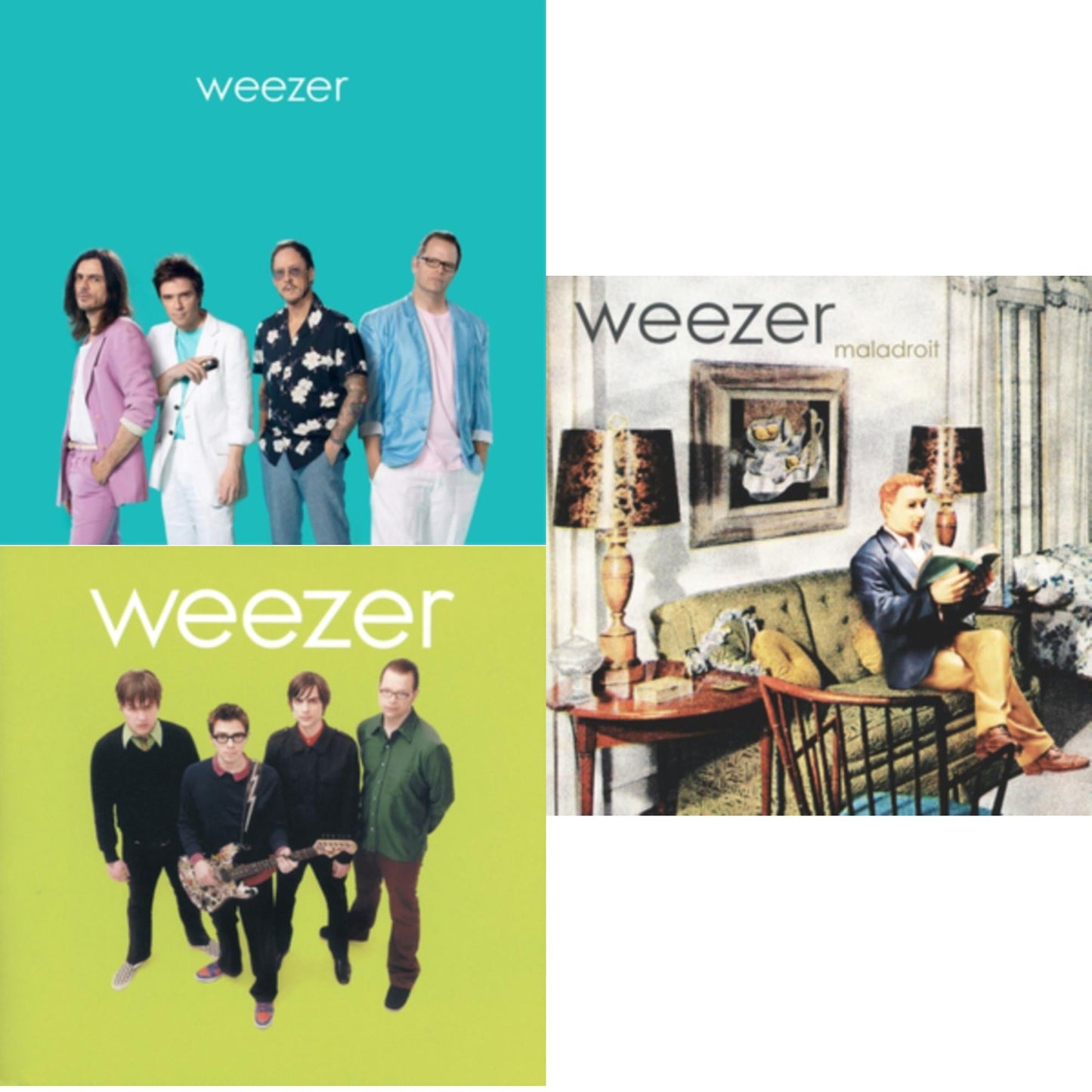Weezer - Weezer: Teal Album & Weezer (Green Album) & Maladroit - LP Vinyl Bundle