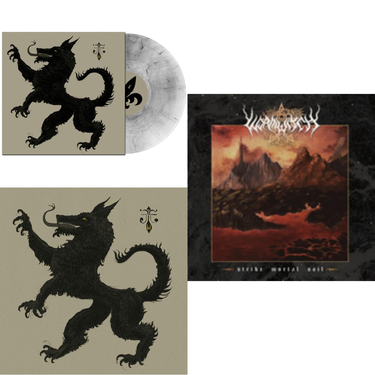 Wormwitch - Wolf Hex (Clear W/ Black Swirl LP Vinyl) & Wolf Hex & Strike Mortal Soil (Red Wine LP Vinyl)