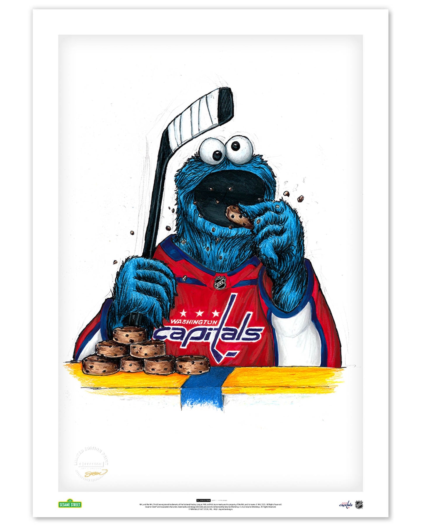 Cookie Monster x NHL Capitals Limited Edition Art Print