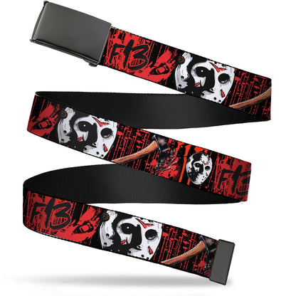 Friday The 13th Jason Mask Axe Blood Splatter Belt