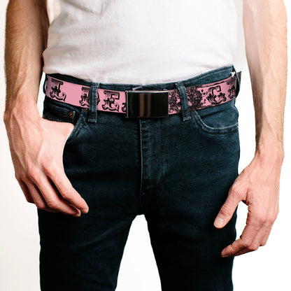 Grateful Dead Text With Skull & Roses Belt