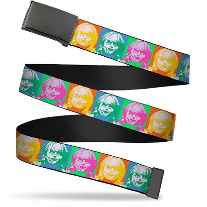 Annabelle Doll Face Pop Art Color Block Multi Color Belt