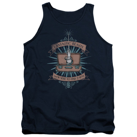 Fantastic Beasts Briefcase Mens Tank Top Shirt Navy