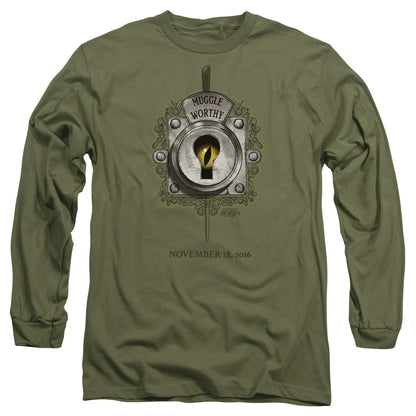 Fantastic Beasts Muggle Worthy Mens Long Sleeve Shirt Military Green