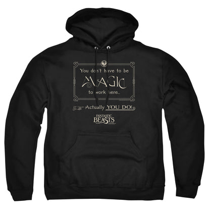 Fantastic Beasts Magic To Work Here Mens Hoodie Black Officially Licensed