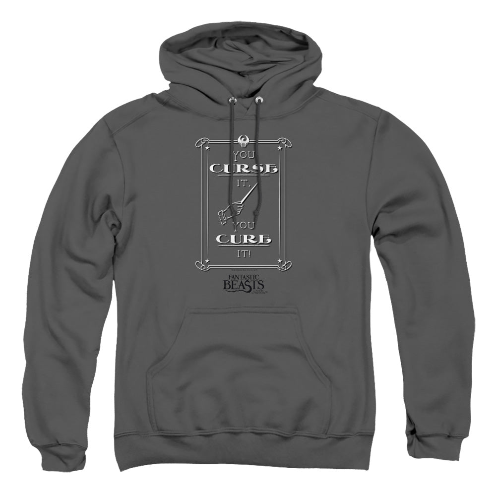Fantastic Beasts Curse It Mens Hoodie Charcoal Officially Licensed