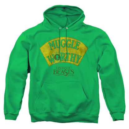 Fantastic Beasts Muggle Worthy Mens Hoodie Kelly Green Officially Licensed