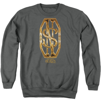 Fantastic Beasts Scamander Monogram Mens Crewneck Sweatshirt Charcoal