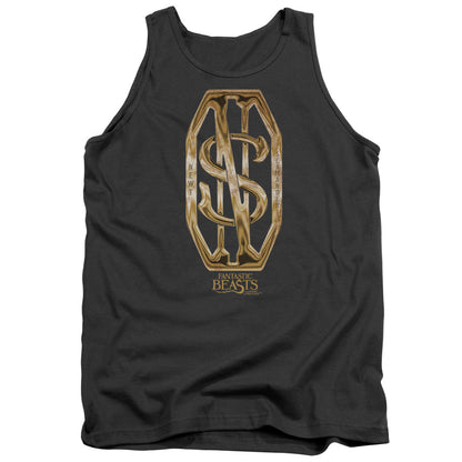 Fantastic Beasts Scamander Monogram Mens Tank Top Shirt Charcoal