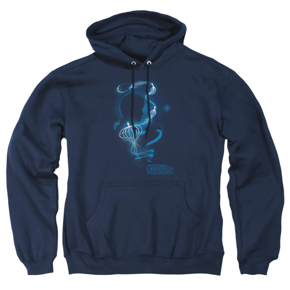 Fantastic Beasts 2 Newt Silhouette Mens Hoodie Navy Officially Licensed