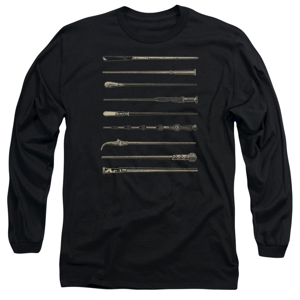 Fantastic Beasts 2 Wands Mens Long Sleeve Shirt Black Officially Licensed Officially Licensed
