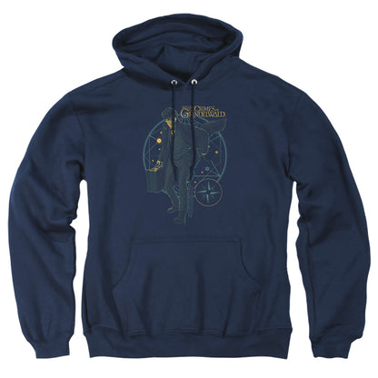 Fantastic Beasts 2 Suitcase Mens Hoodie Navy Officially Licensed