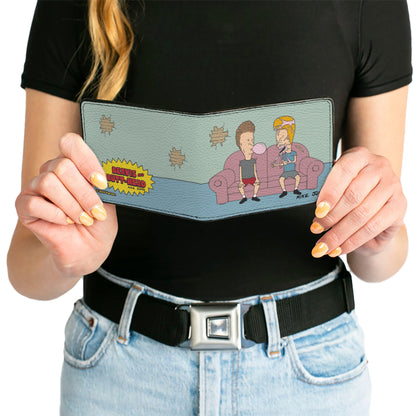 Beavis and Butthead Living Room Bubble Gum Scene Bi-Fold Wallet