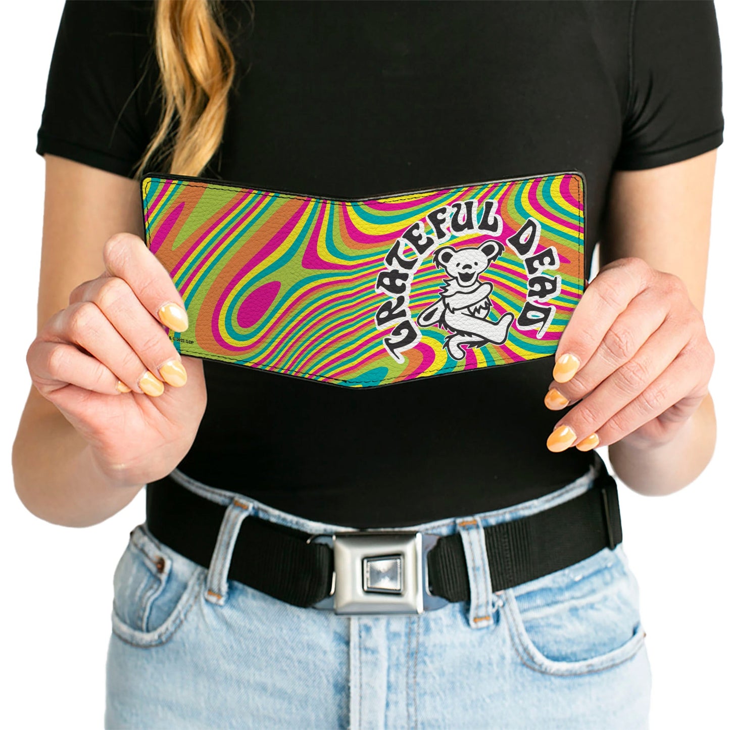 Grateful Dead Dancing Bear Icon Swirl Bifold Wallet