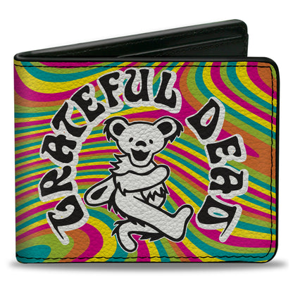 Grateful Dead Dancing Bear Icon Swirl Bifold Wallet