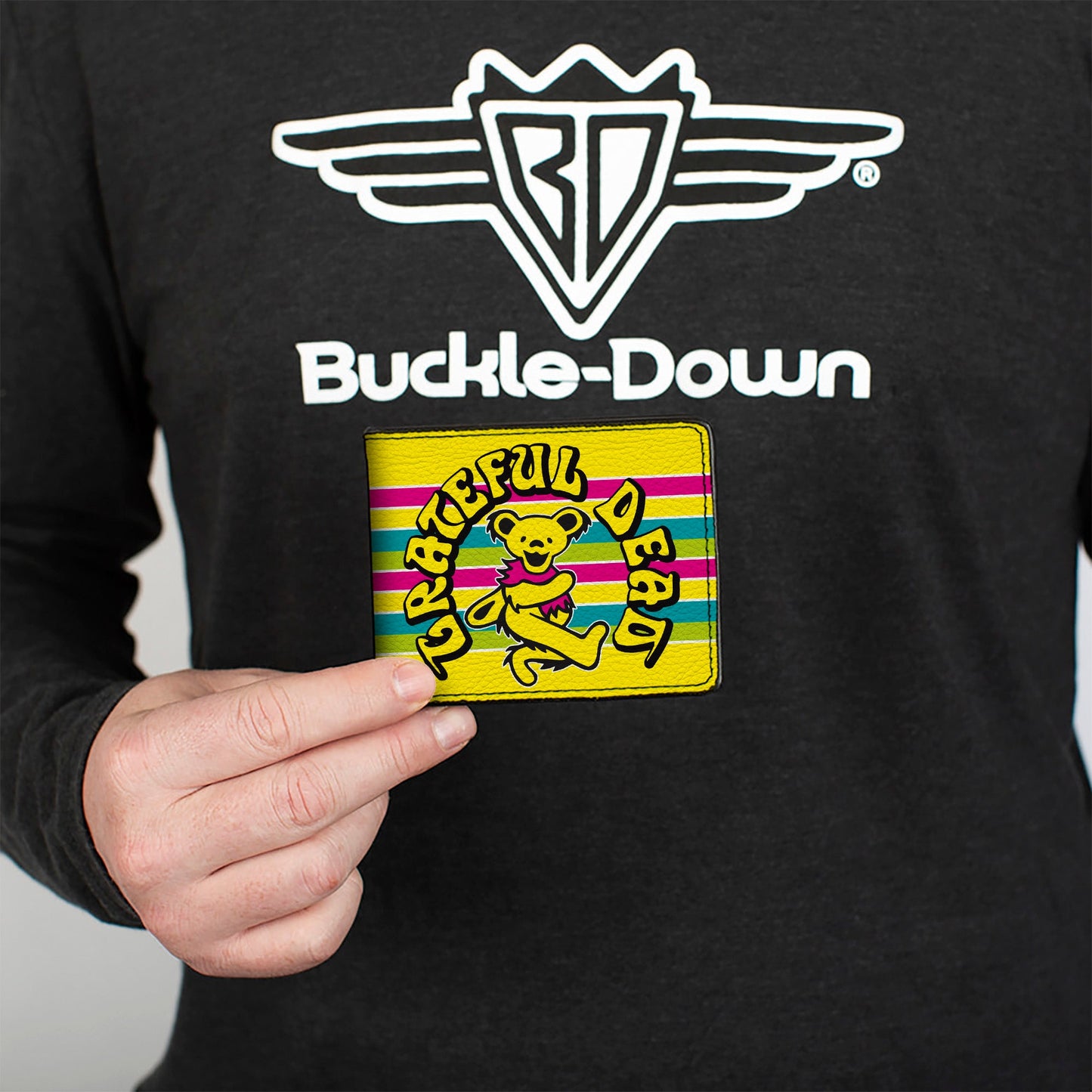 Grateful Dead Dancing Bear Icon Stripe Bifold Wallet