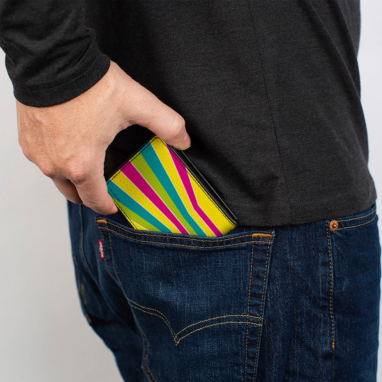 Grateful Dead Dancing Bear Icon Stripe Bifold Wallet