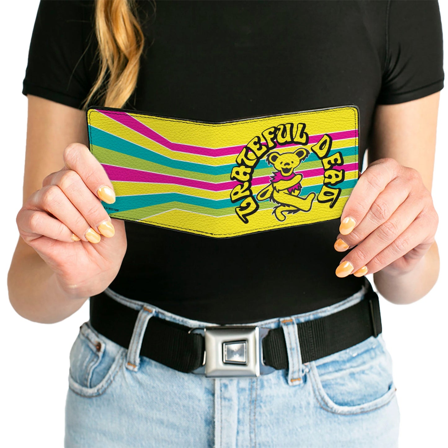 Grateful Dead Dancing Bear Icon Stripe Bifold Wallet