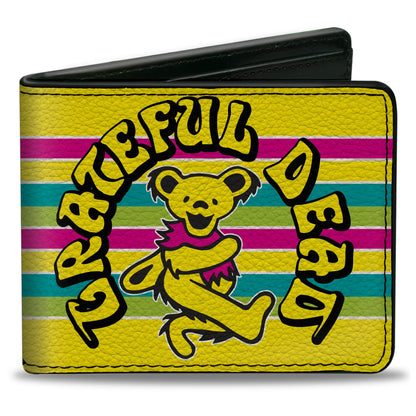 Grateful Dead Dancing Bear Icon Stripe Bifold Wallet