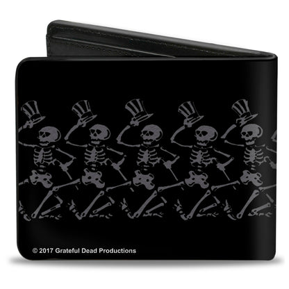 Grateful Dead Steal Your Face Logo Dancing Skeletons Bi-Fold Wallet