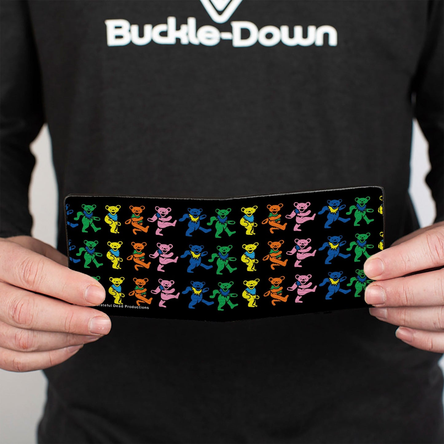 Grateful Dead Dancing Bears Black Multi Color Bifold Wallet