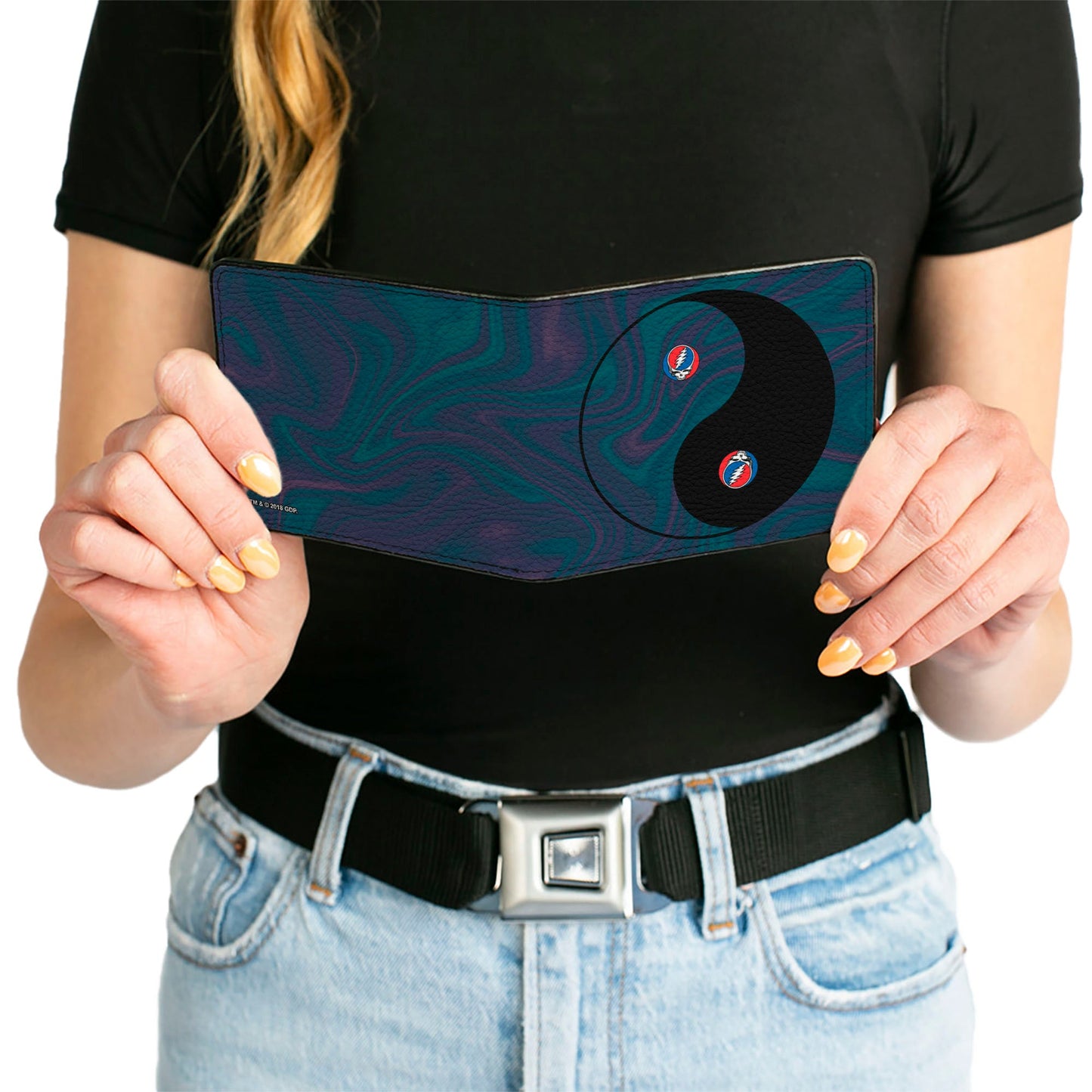 Grateful Dead Space Your Face Yin Yang Swirl Bi-Fold Wallet