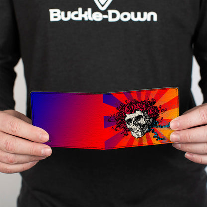 Grateful Dead Skull and Roses Rays Ombre Bi-Fold Wallet