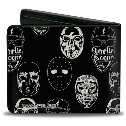 Hollywood Undead Mask Icons Scattered Bifold Wallet