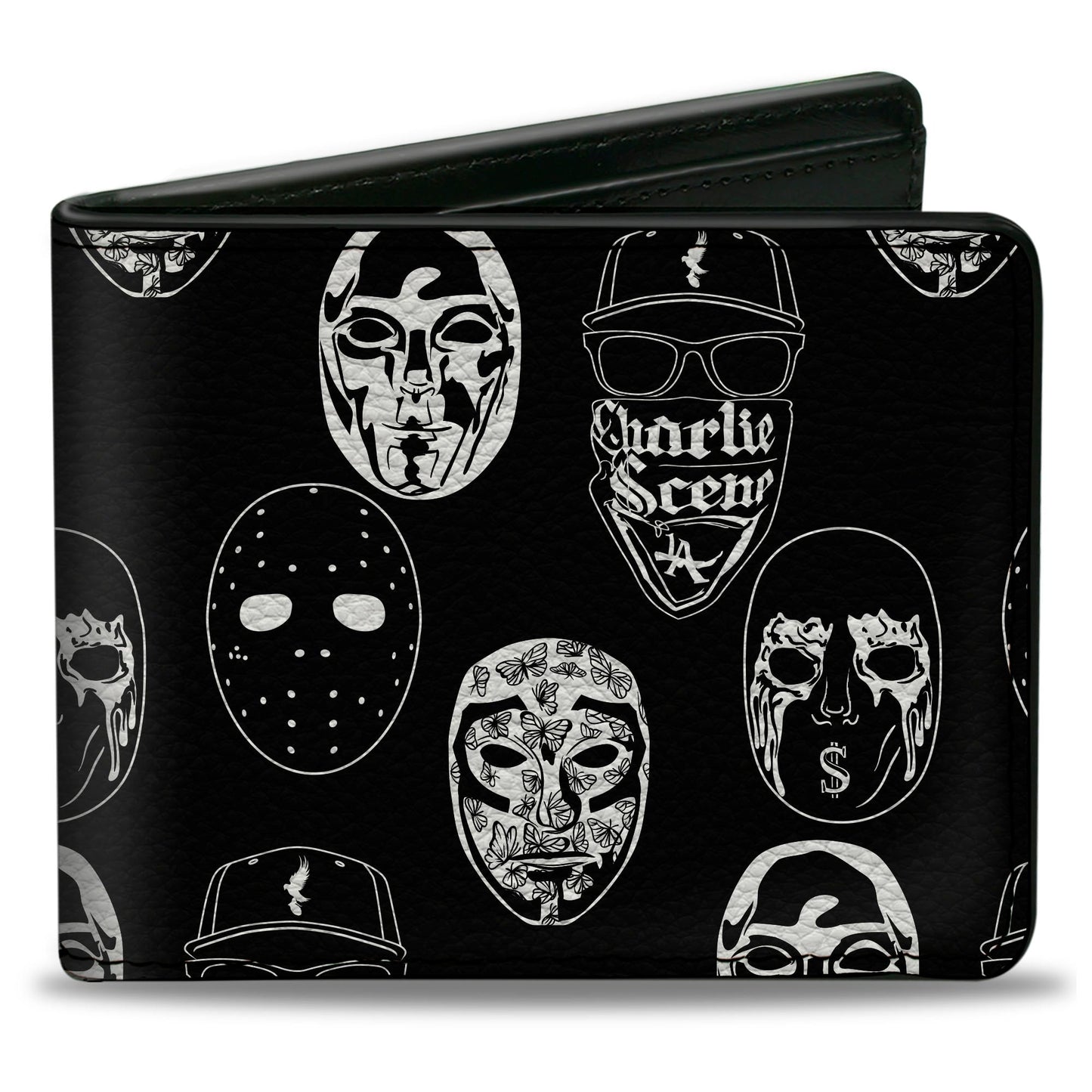 Hollywood Undead Mask Icons Scattered Bifold Wallet