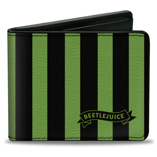 Beetlejuice Chibi Characters and Spider Webs Bifold Wallet