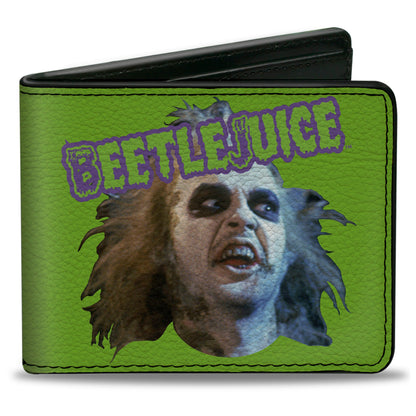 Beetlejuice Face and Text Bifold Wallet