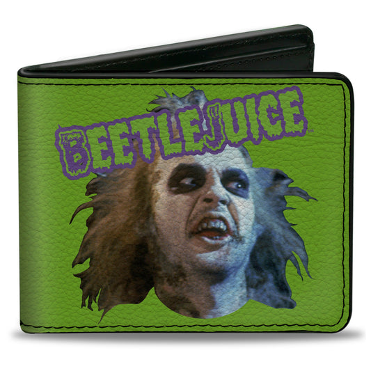 Beetlejuice Face and Text Bifold Wallet